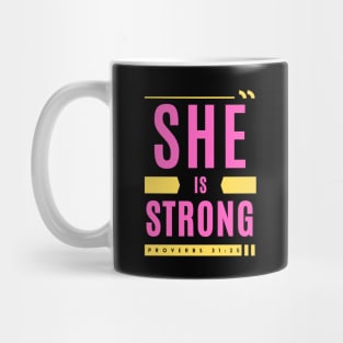 She Is Strong | Christian Woman Mug